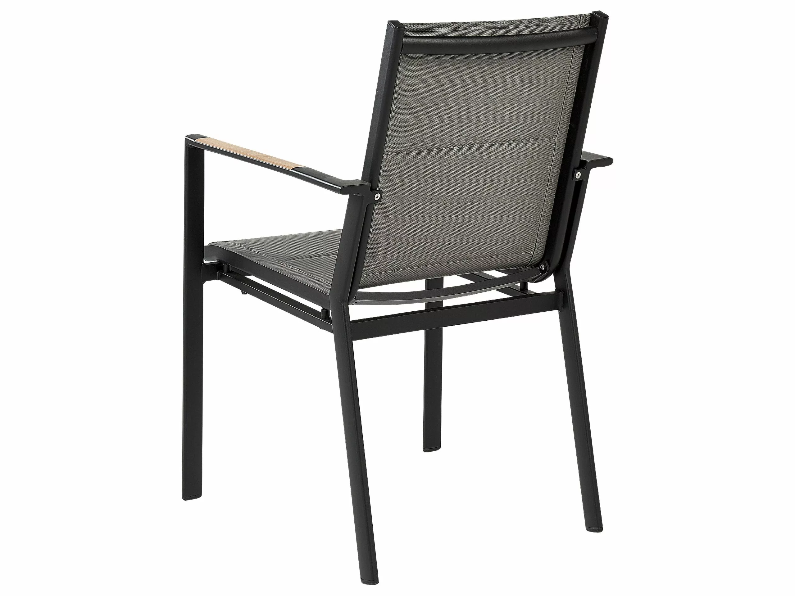 Beliani Tuinstoel Set Van 4 Aluminium Zwart BUSSETO - Afbeelding 6