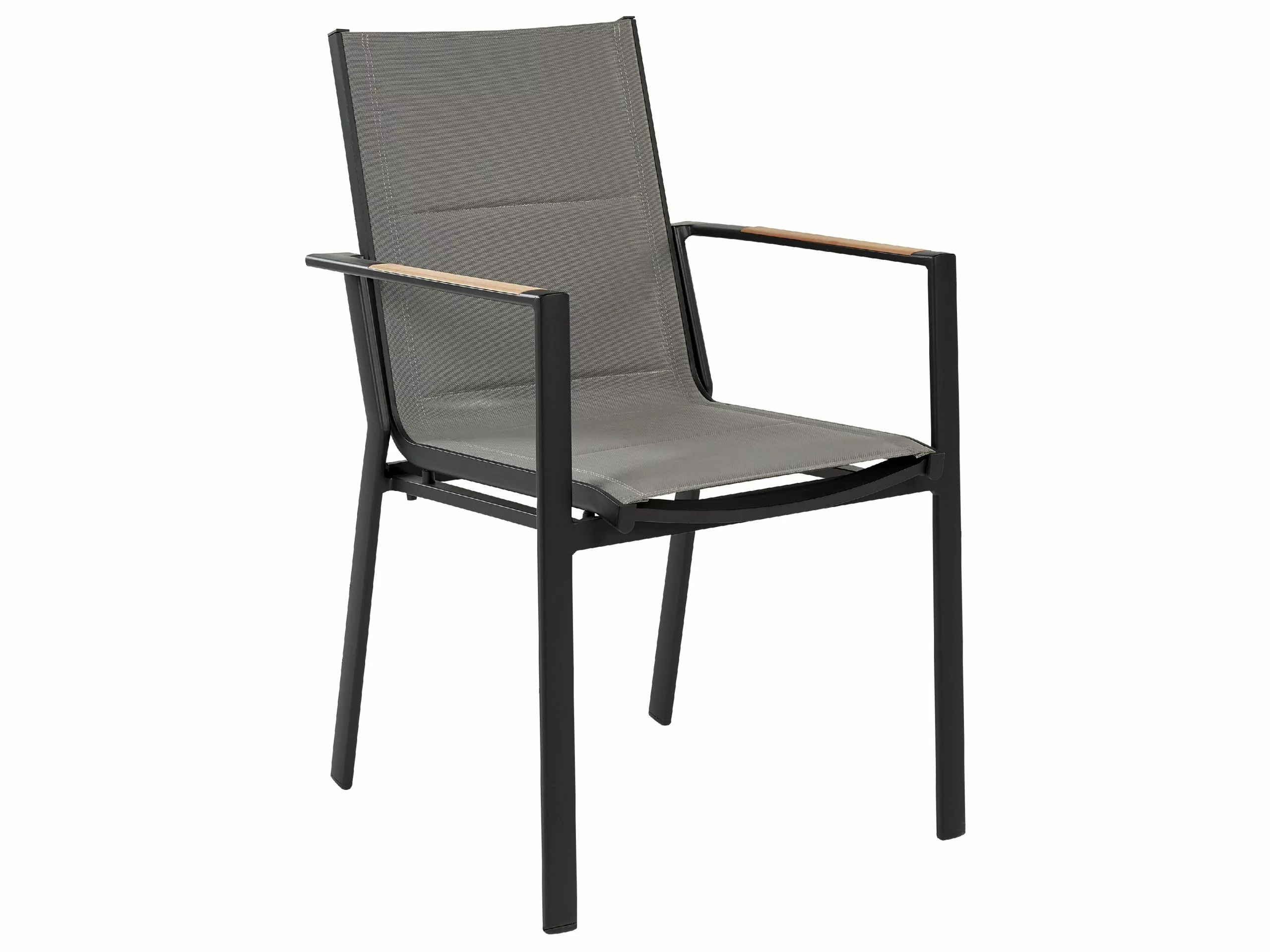 Beliani Tuinstoel Set Van 6 Aluminium Zwart BUSSETO - Afbeelding 4