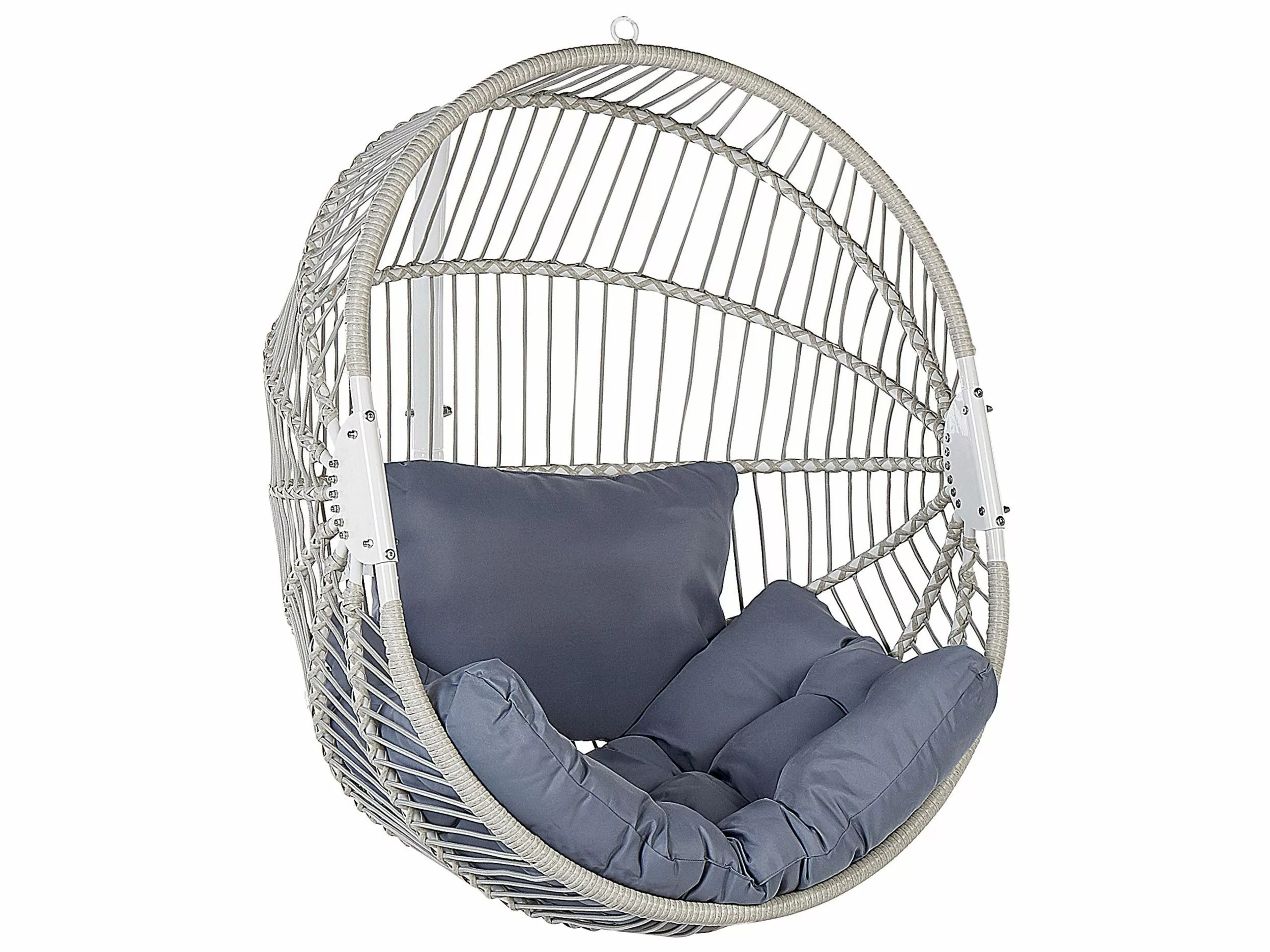 Beliani Schommelstoel Rotan Wit ACRI - Afbeelding 6