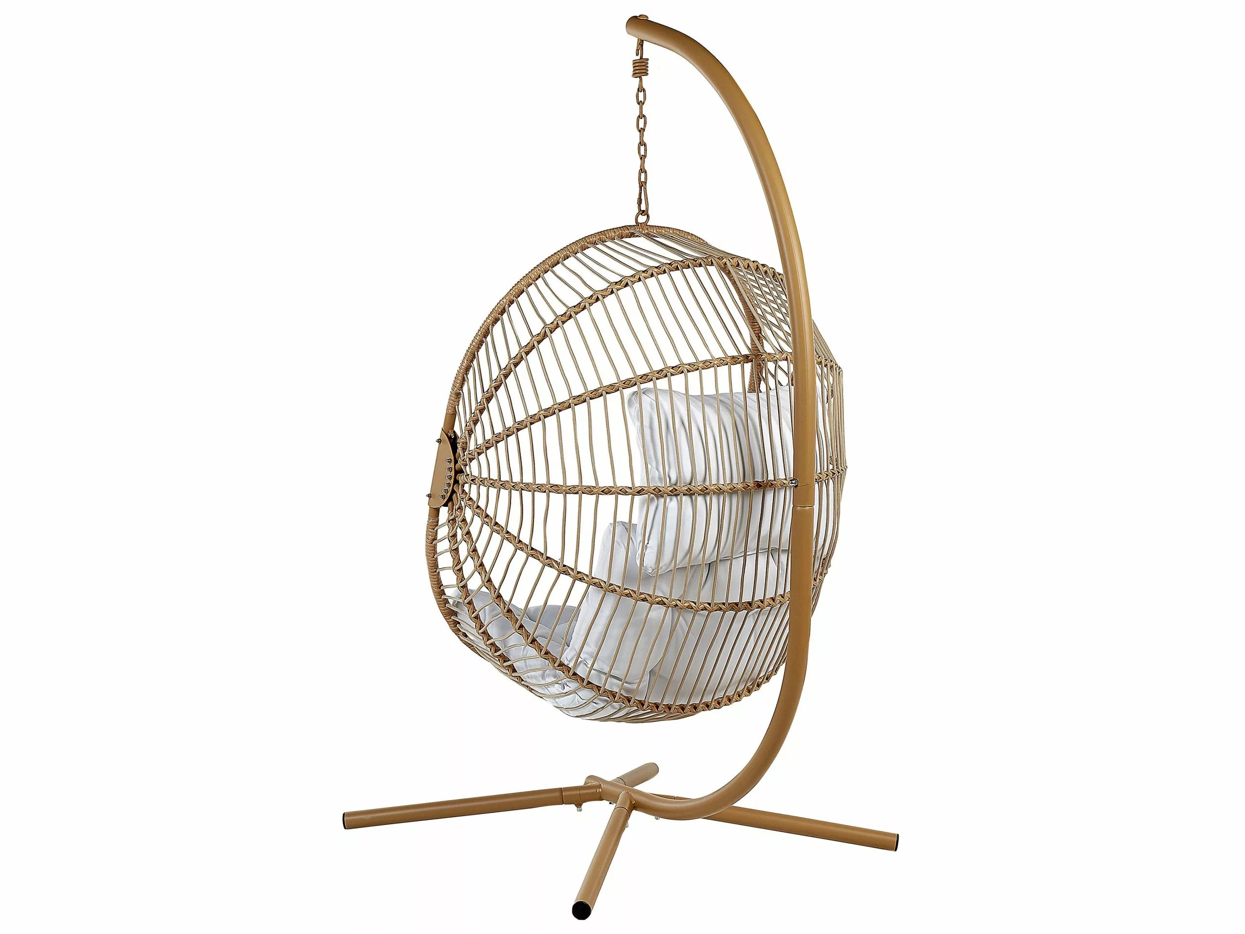 Beliani Schommelstoel Rotan Beige ACRI - Afbeelding 5