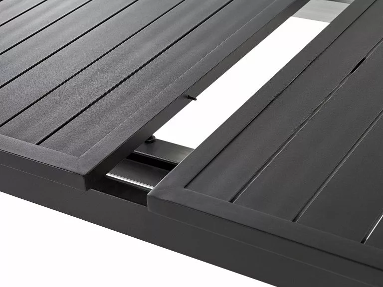 Beliani Tuintafel Uitschuifbaar Aluminium Zwart 180 / 240 X 90 Cm VALCANETTO - Afbeelding 4