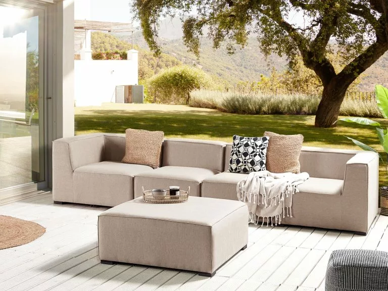 Beliani Loungeset 4-zits Stof Beige AREZZO - Afbeelding 2