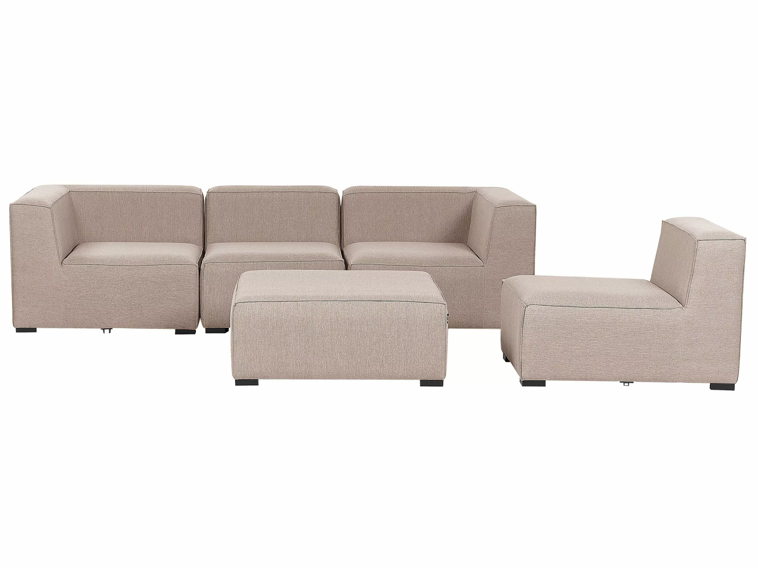 Beliani Loungeset 4-zits Stof Beige AREZZO - Afbeelding 6