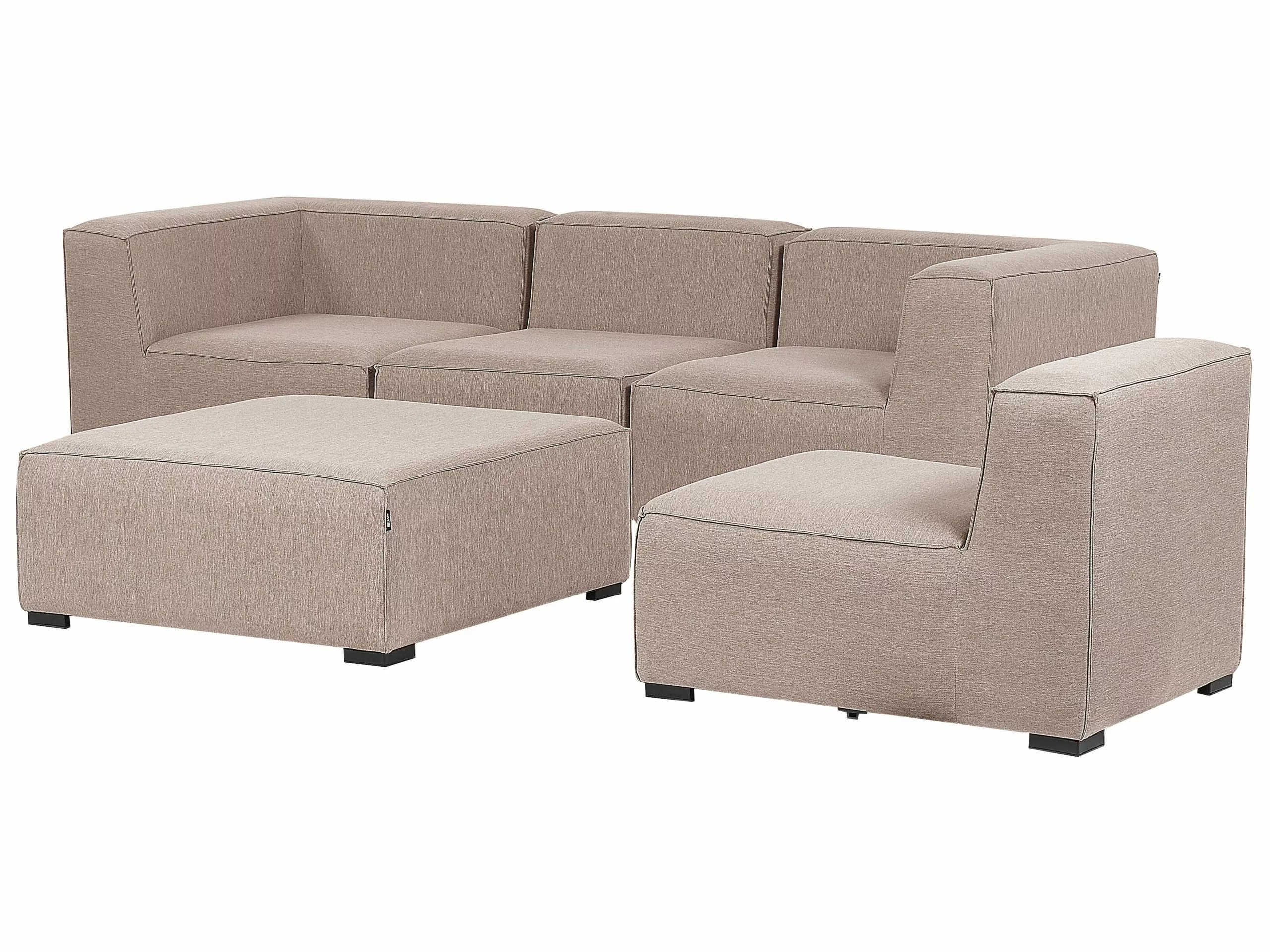 Beliani Loungeset 4-zits Stof Beige AREZZO - Afbeelding 7