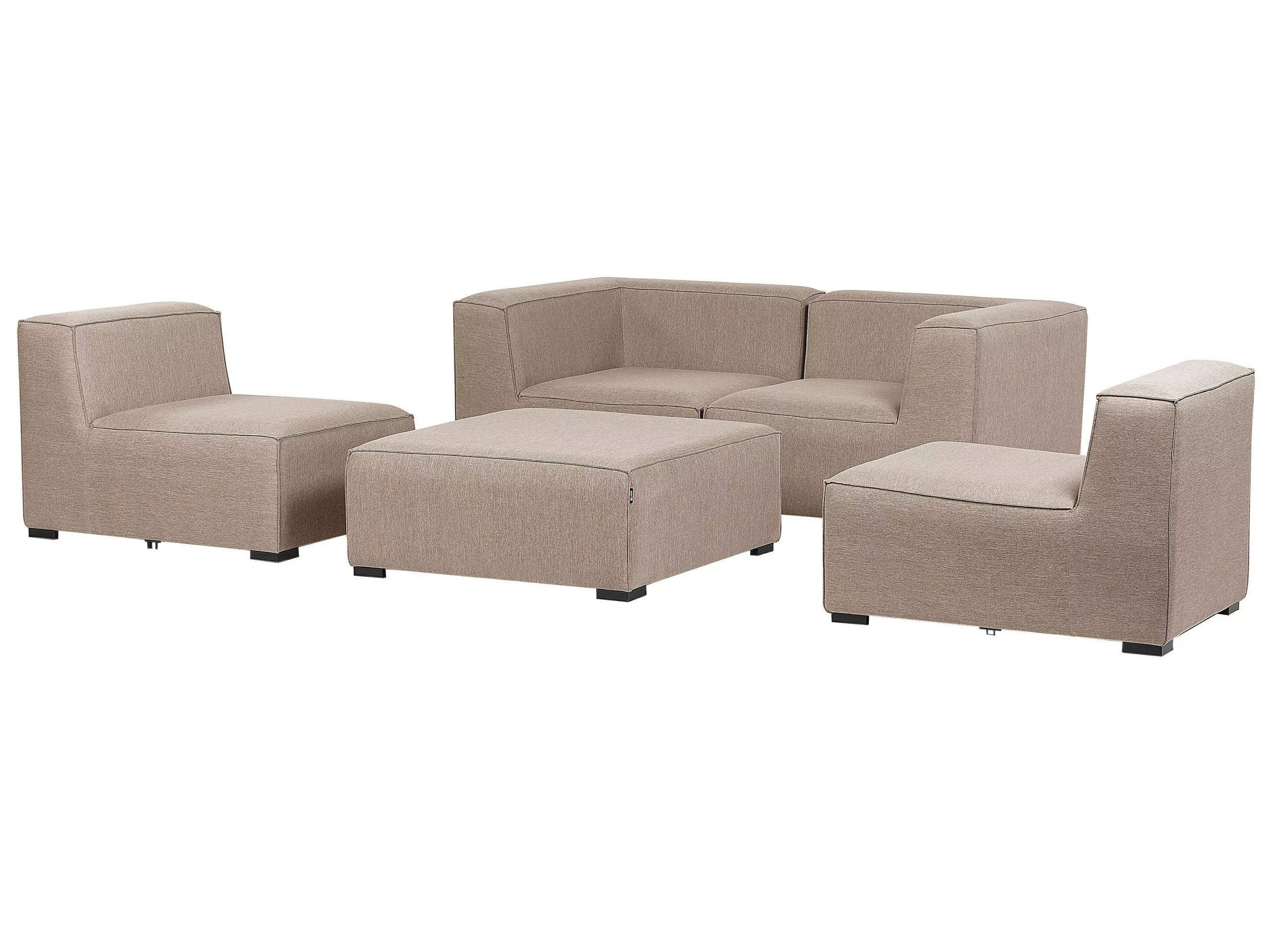 Beliani Loungeset 4-zits Stof Beige AREZZO - Afbeelding 8