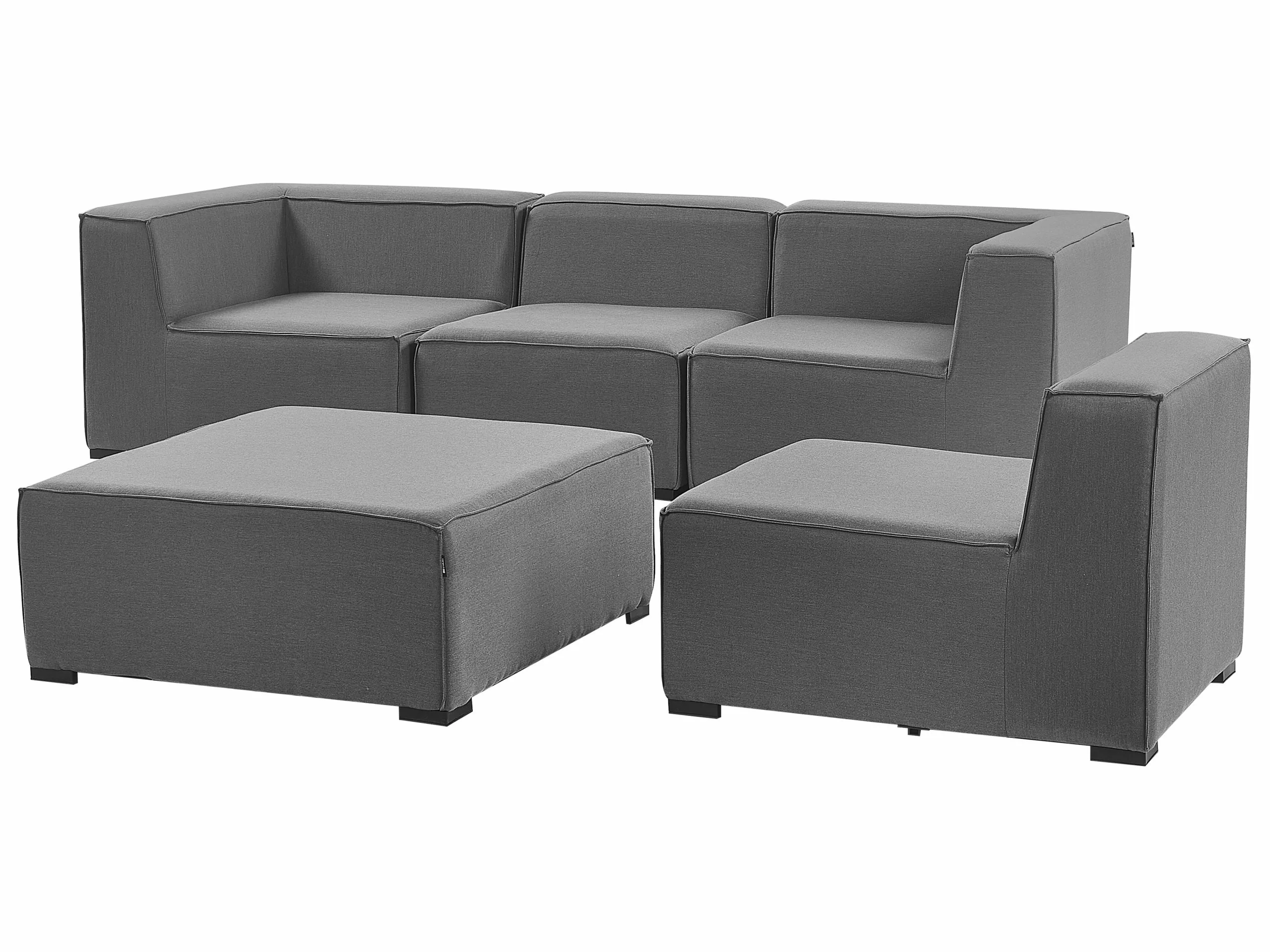 Beliani Loungeset 4-zits Stof Grijs AREZZO - Afbeelding 7