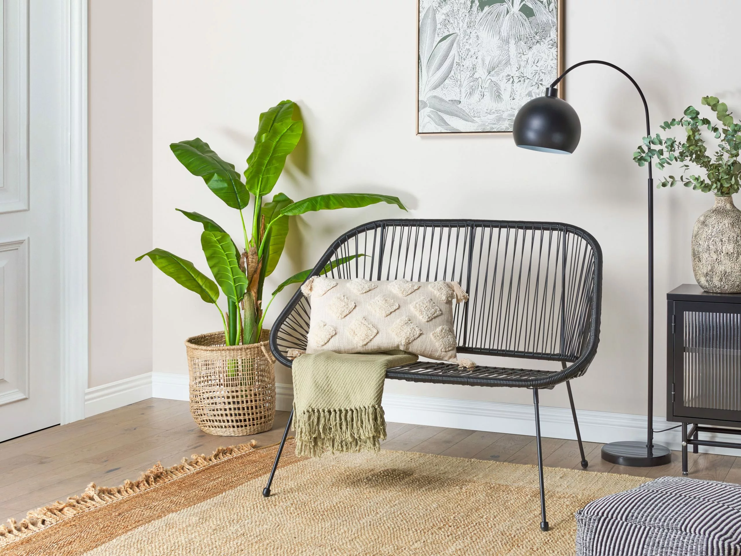 Beliani Tuinbank Rotan Zwart ACAPULCO - Afbeelding 4