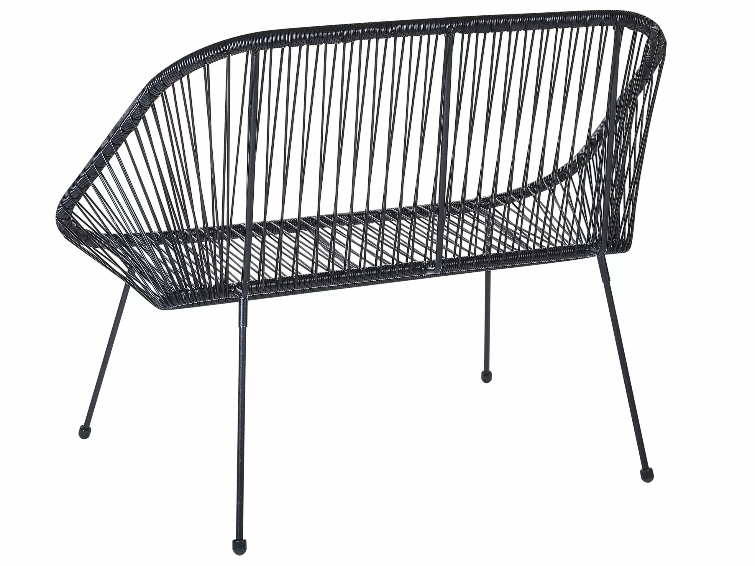 Beliani Tuinbank Rotan Zwart ACAPULCO - Afbeelding 6