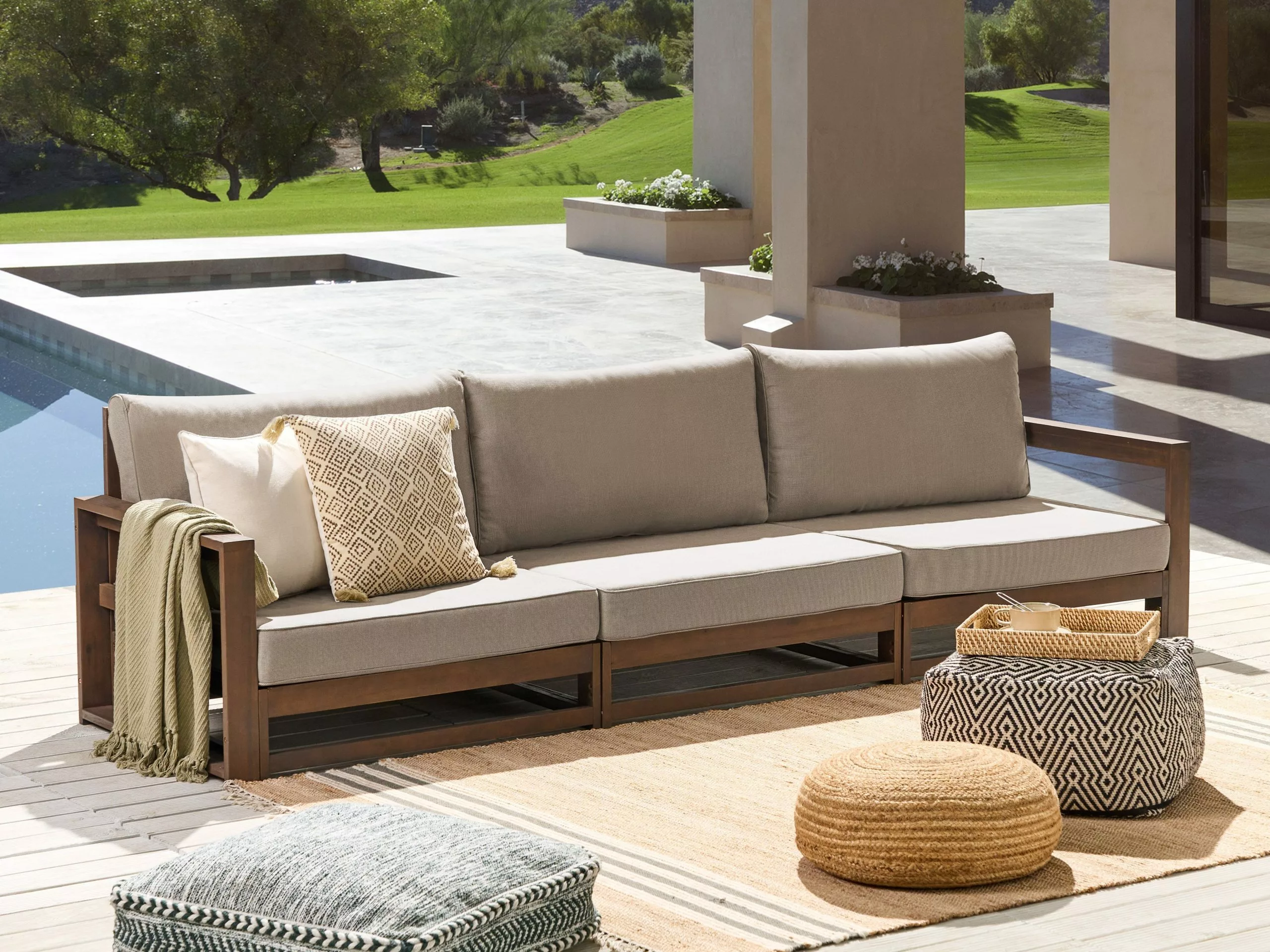 Beliani Tuinbank 3-zits Acaciahout Donker TIMOR II - Afbeelding 2